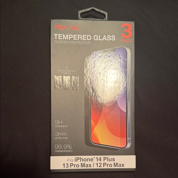 Primo Other - Tempered Glass Screen Protector for iPhone 14 Plus / 12 & 13 Pro Max /  (3 Pack)